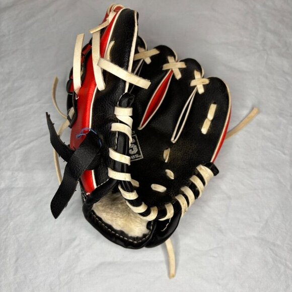 DICK'S SPORTING GOODS 7" Baseball Glove Red Black Left Hand - Picture 3 of 4